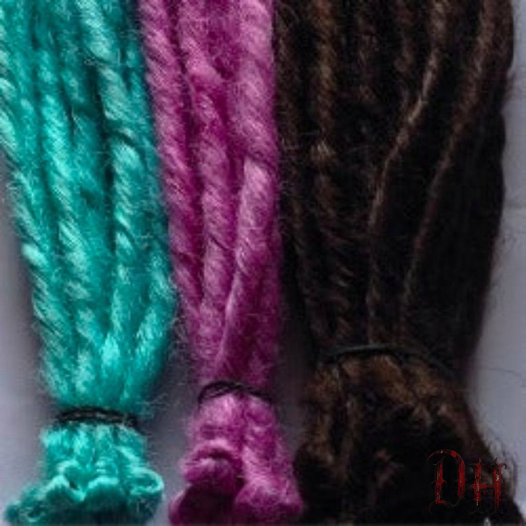 30 SE Single Ended Aqua Blue Pink Brown Dreads Dreadlock Hair Extensions
