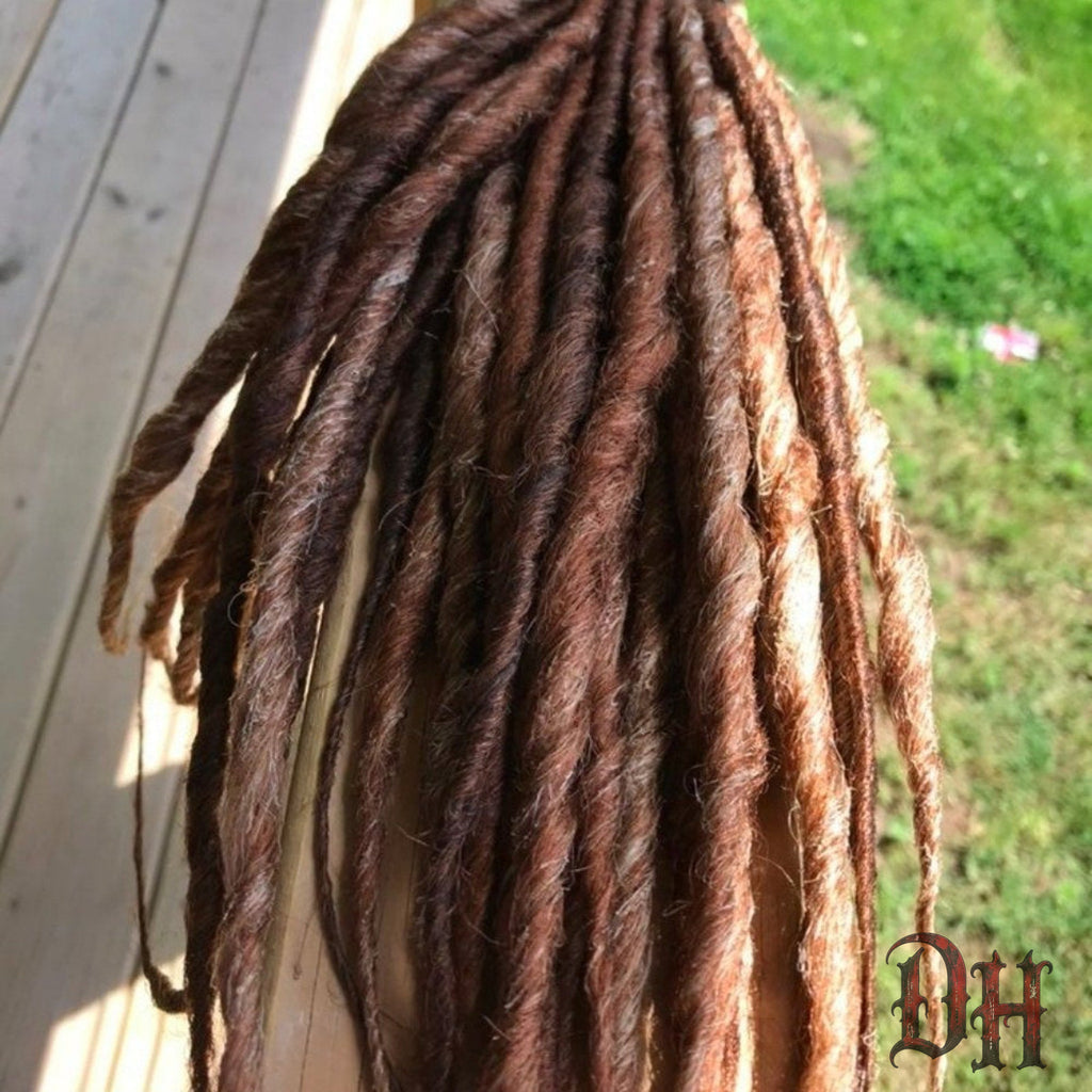 30 SE Single Ended Brown Auburn Dreads Dreadlocks Hair Extensions