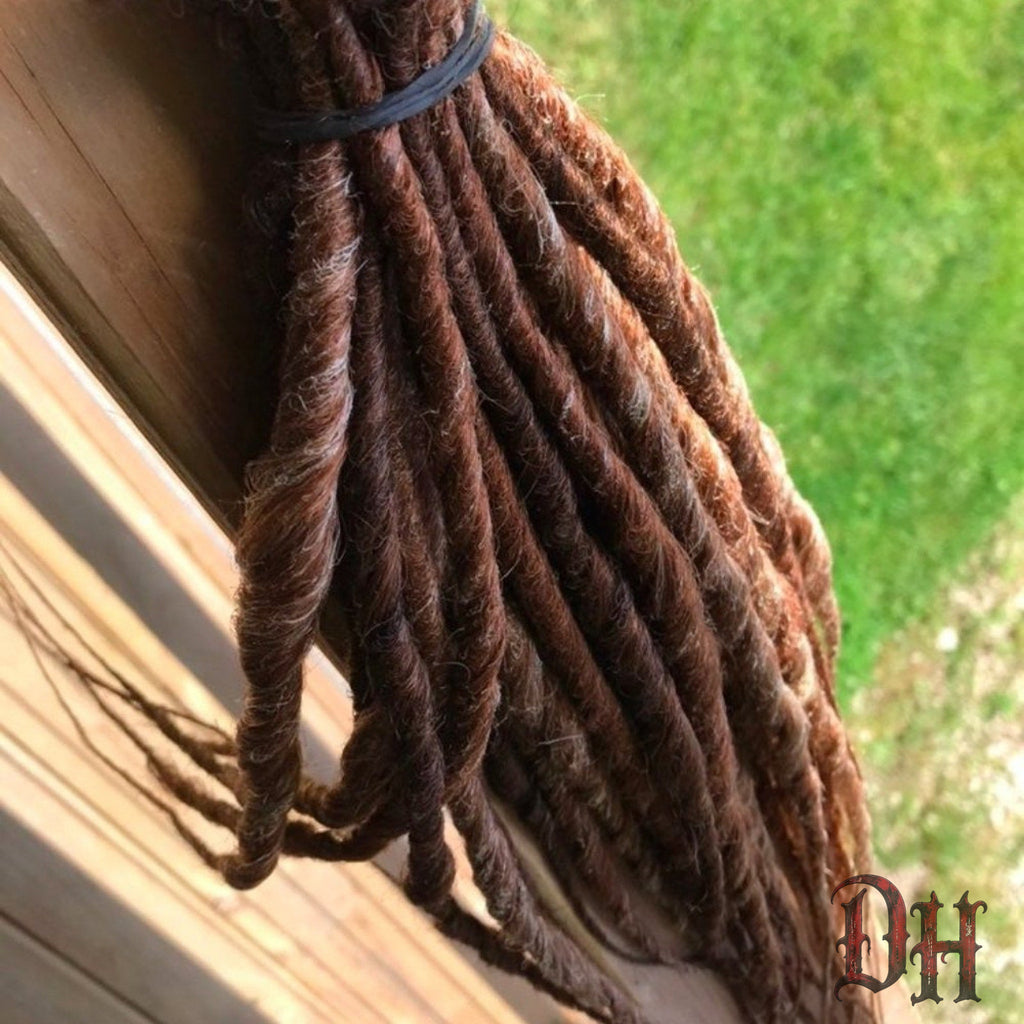 30 SE Single Ended Brown Auburn Dreads Dreadlocks Hair Extensions