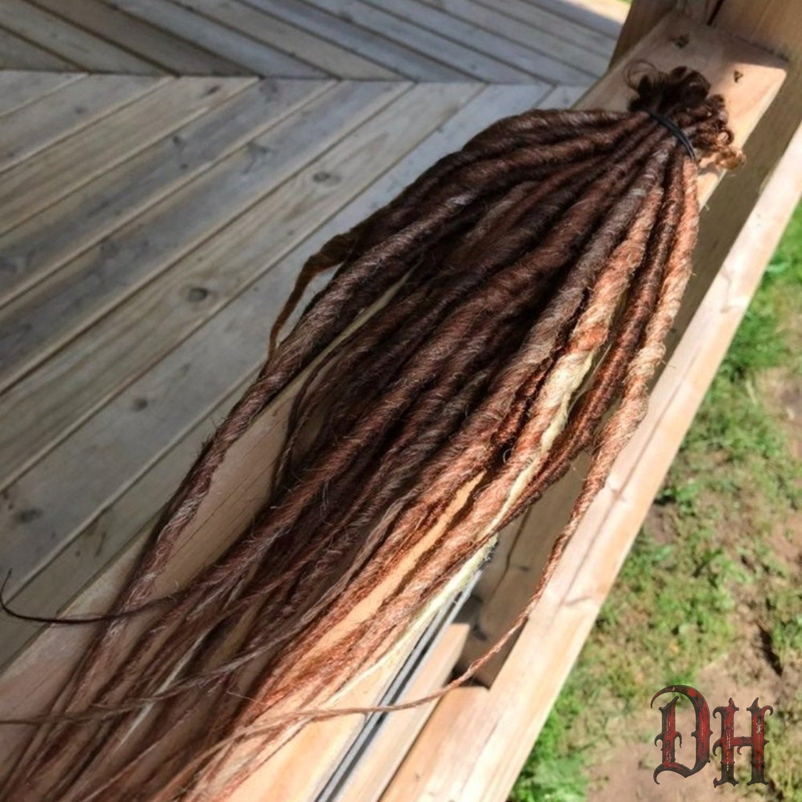 30 SE Single Ended Brown Auburn Dreads Dreadlocks Hair Extensions