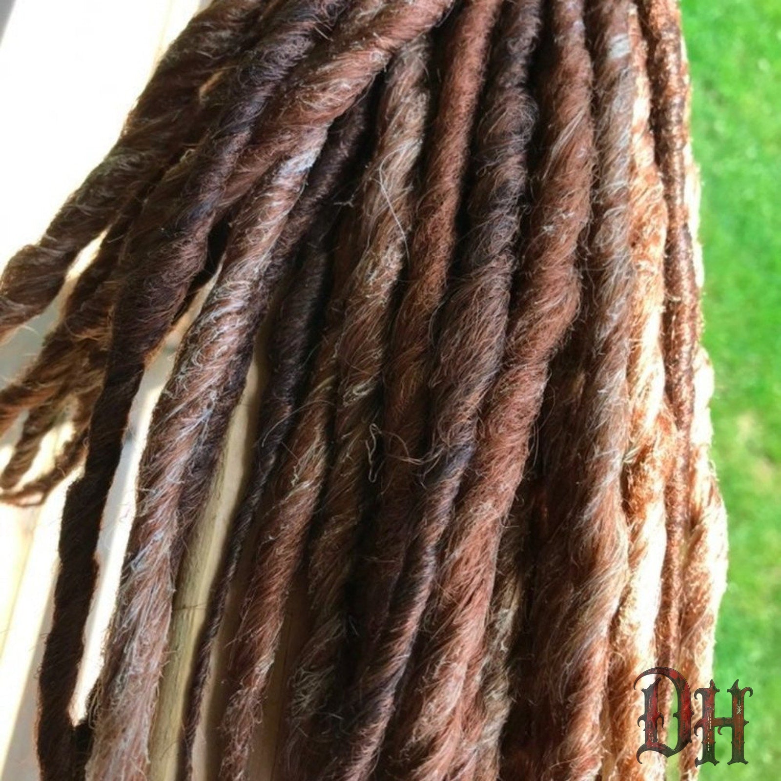 30 SE Single Ended Brown Auburn Dreads Dreadlocks Hair Extensions