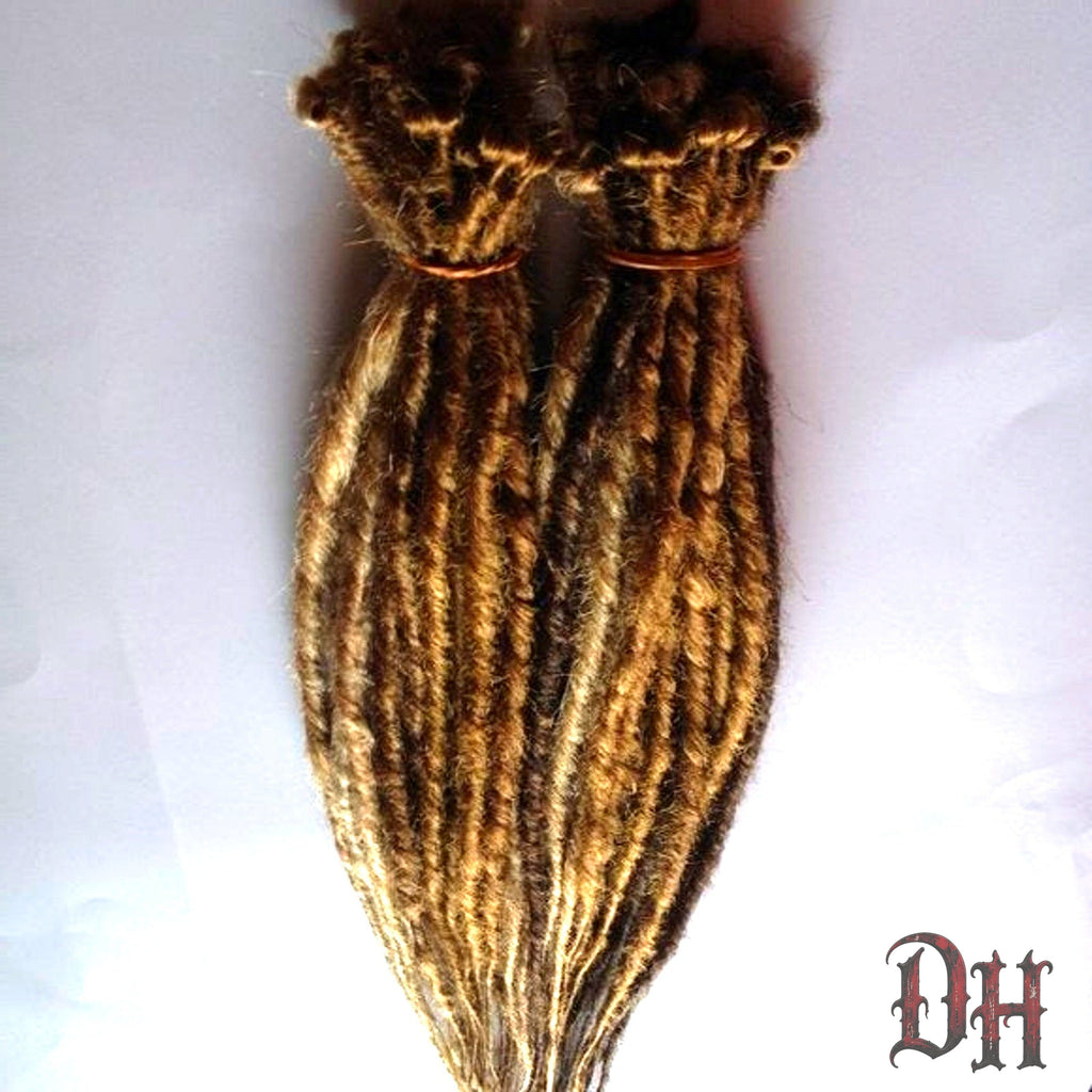 30 SE Single Ended Mix Dreads Dreadlocks Hair Extensions Brown Blonde Auburn