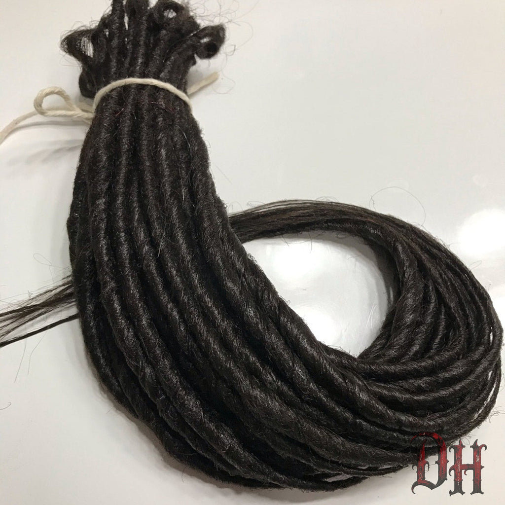 30 SE Single Ended Off Black Dreads Dreadlocks Hair Extensions