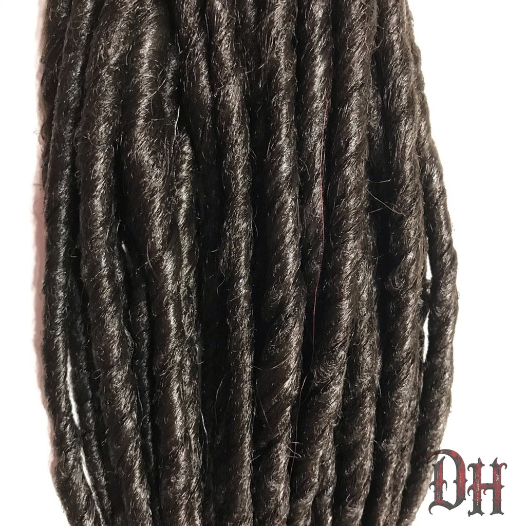 30 SE Single Ended Off Black Dreads Dreadlocks Hair Extensions