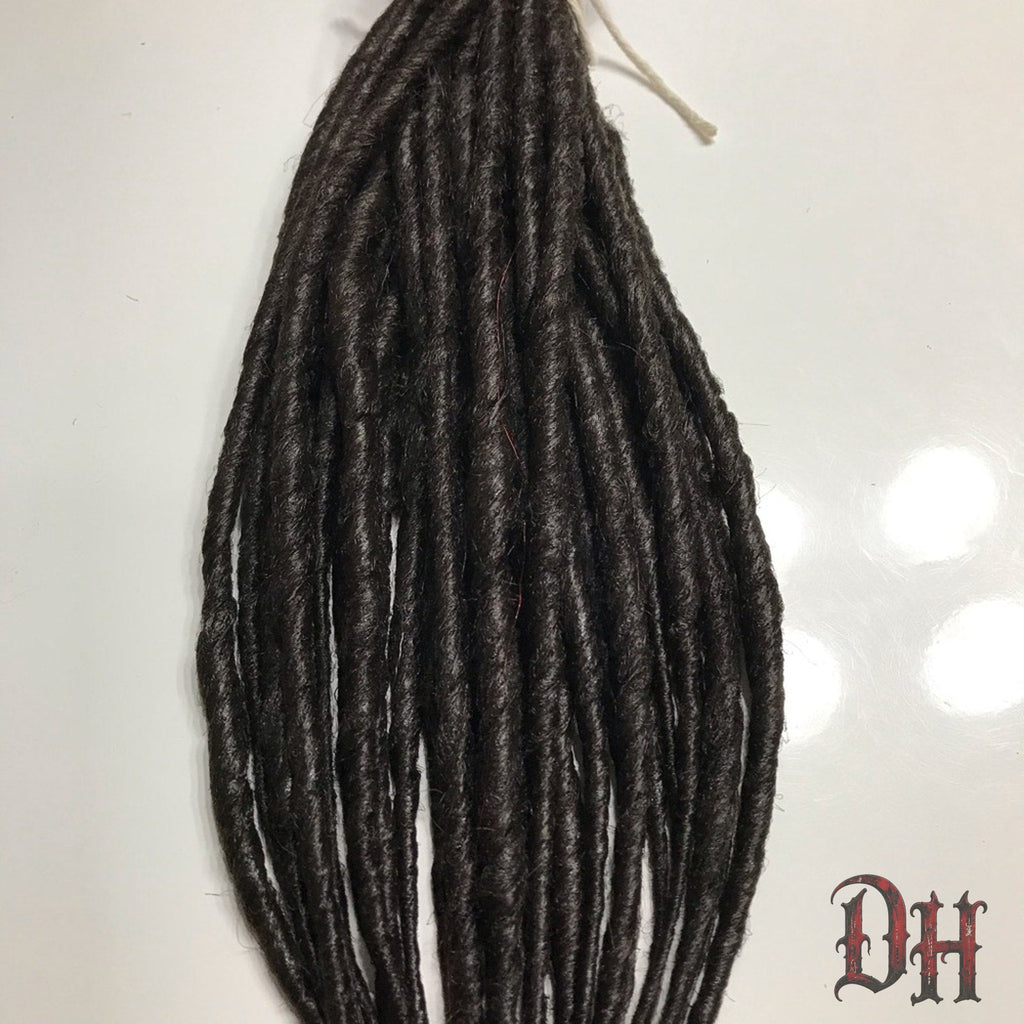 30 SE Single Ended Off Black Dreads Dreadlocks Hair Extensions