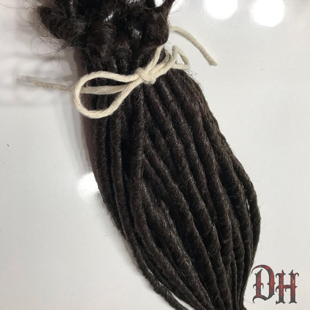 30 SE Single Ended Off Black Dreads Dreadlocks Hair Extensions