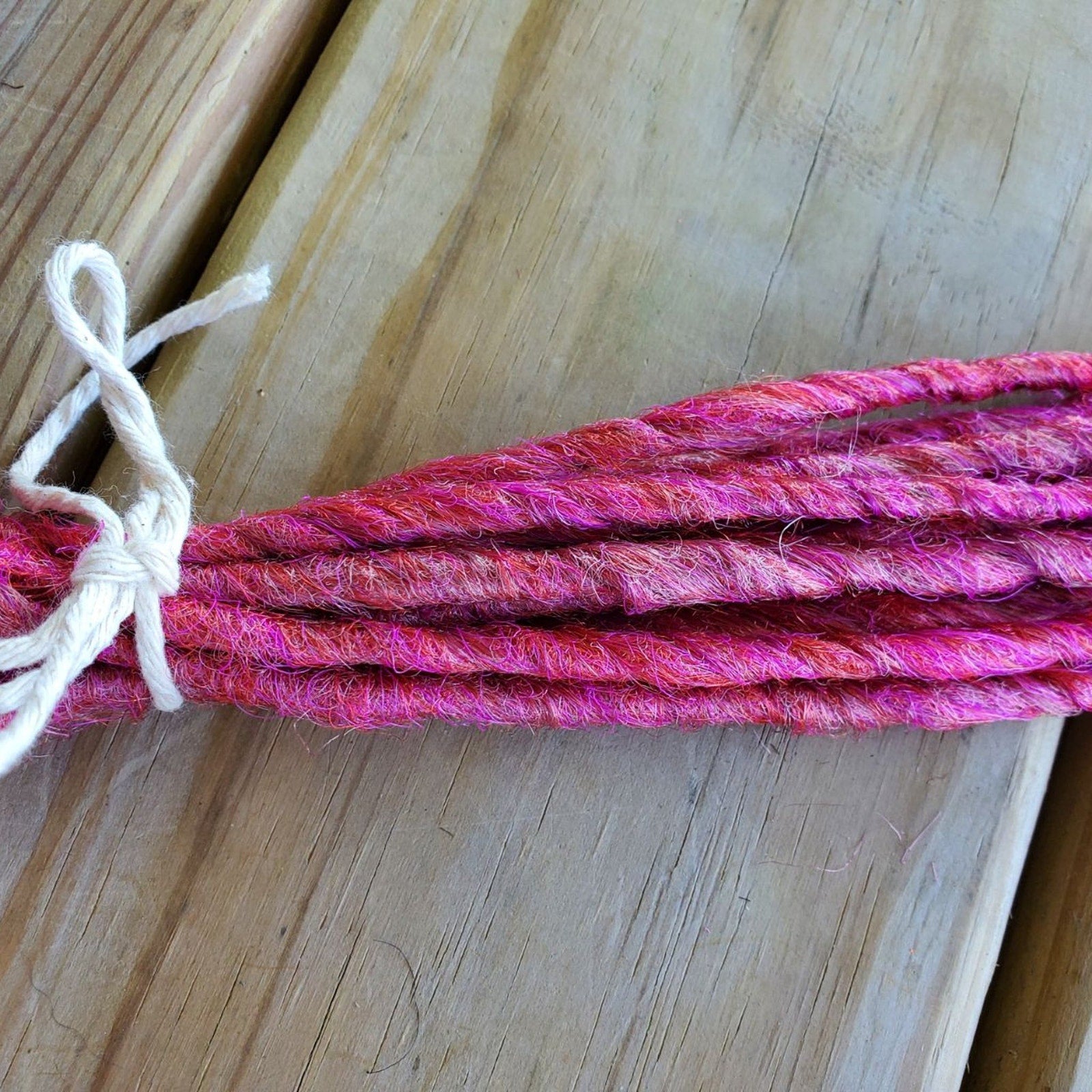 10 SE Single Ended Dark Pink Dreads Dreadlock Hair Extensions