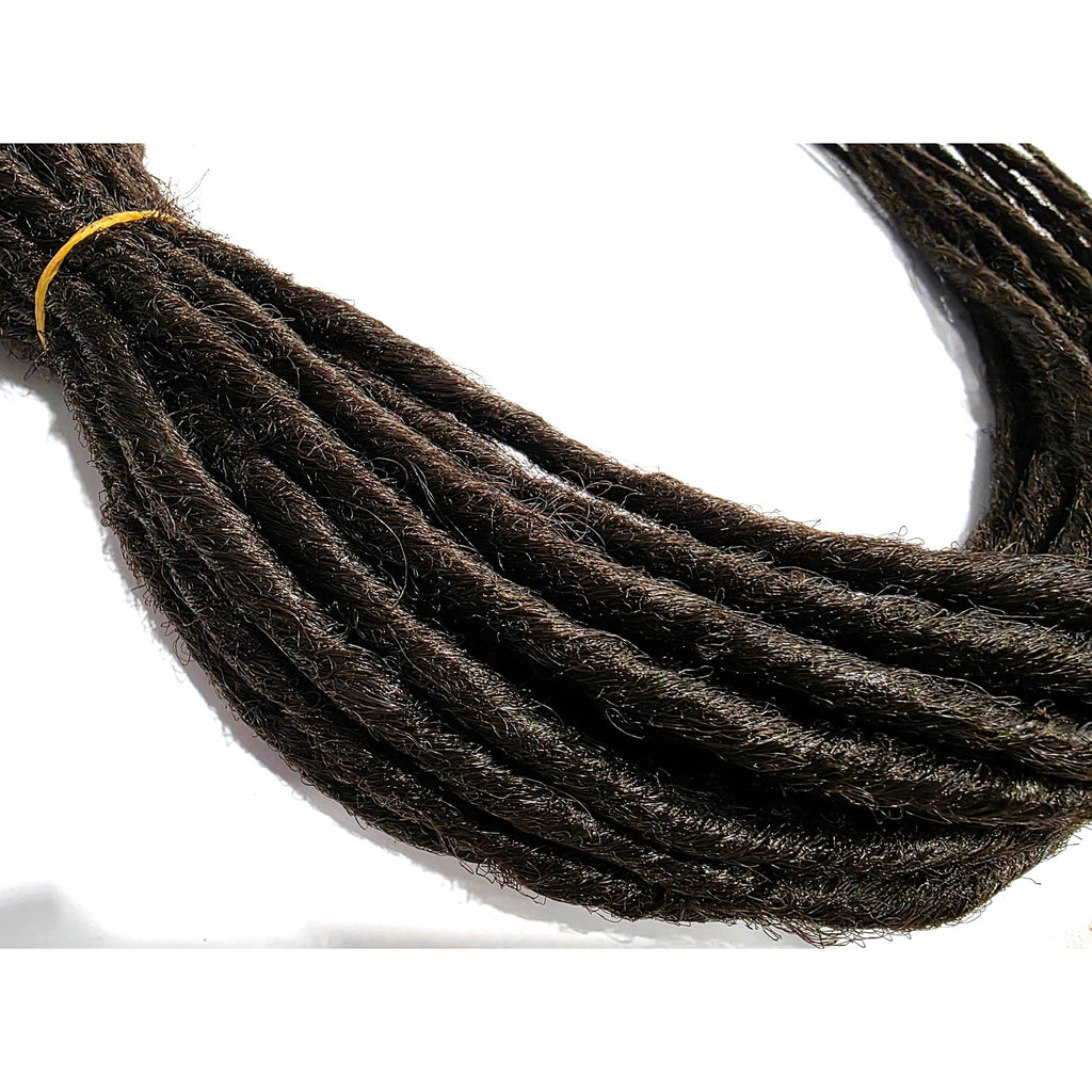 10 SE Single Ended Dark Black Brown Synthetic Dreads Dreadlock Hair Extensions