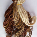 40 SE Single Ended Brown Auburn Blonde Wavy Curly Dread Dreadlock Hair Extension