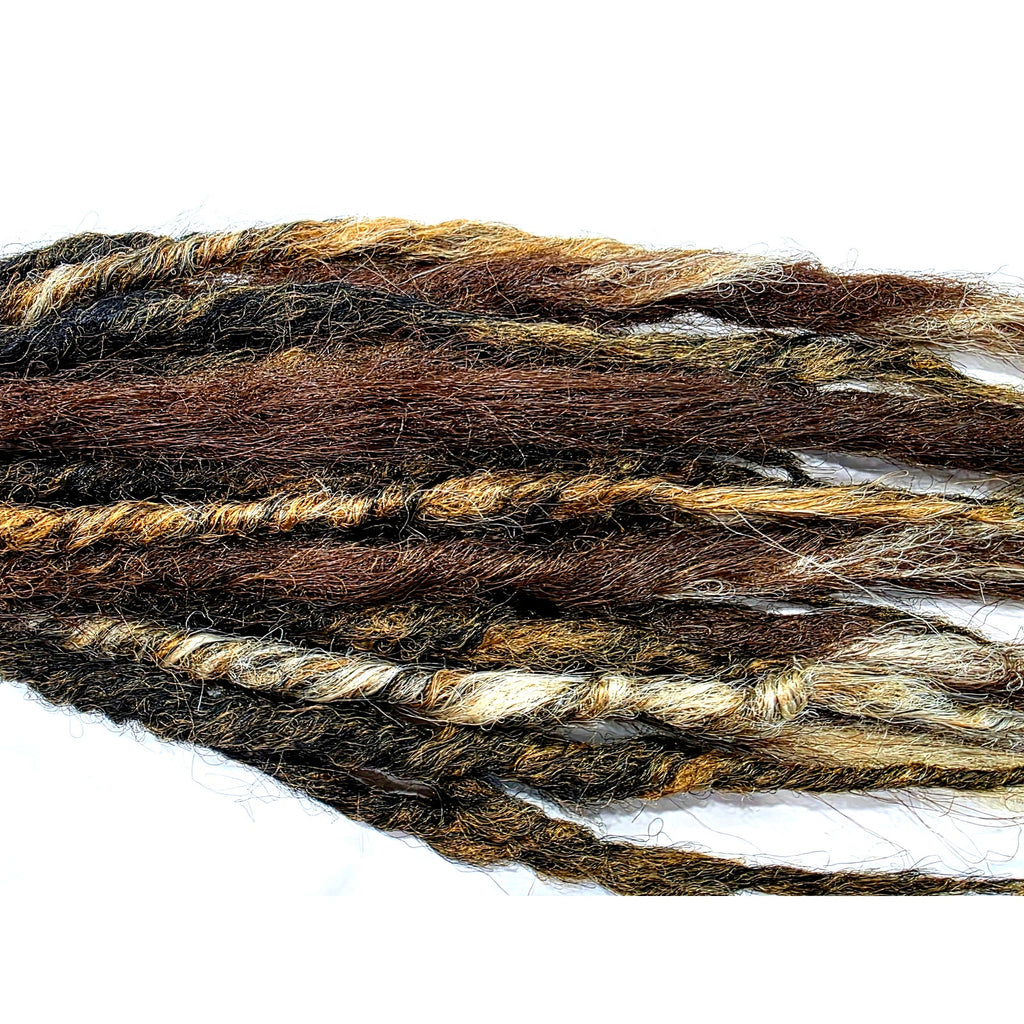 35 SE Single Ended Thick Knotty Brown Blend Dreads Dreadlock Hair Extensions
