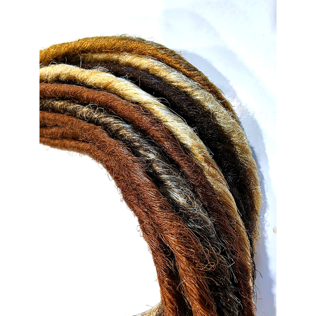 35 SE Single Ended Mix Dreads Dreadlocks Hair Extensions Brown Blonde Auburn
