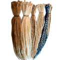 70 SE Single Ended Blonde Teal Dreads Hair Extensions Dreadlocks Mix Styles