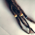 4 SE Single Ended Brown Dreads Dreadlocks Beads Hair Extensions