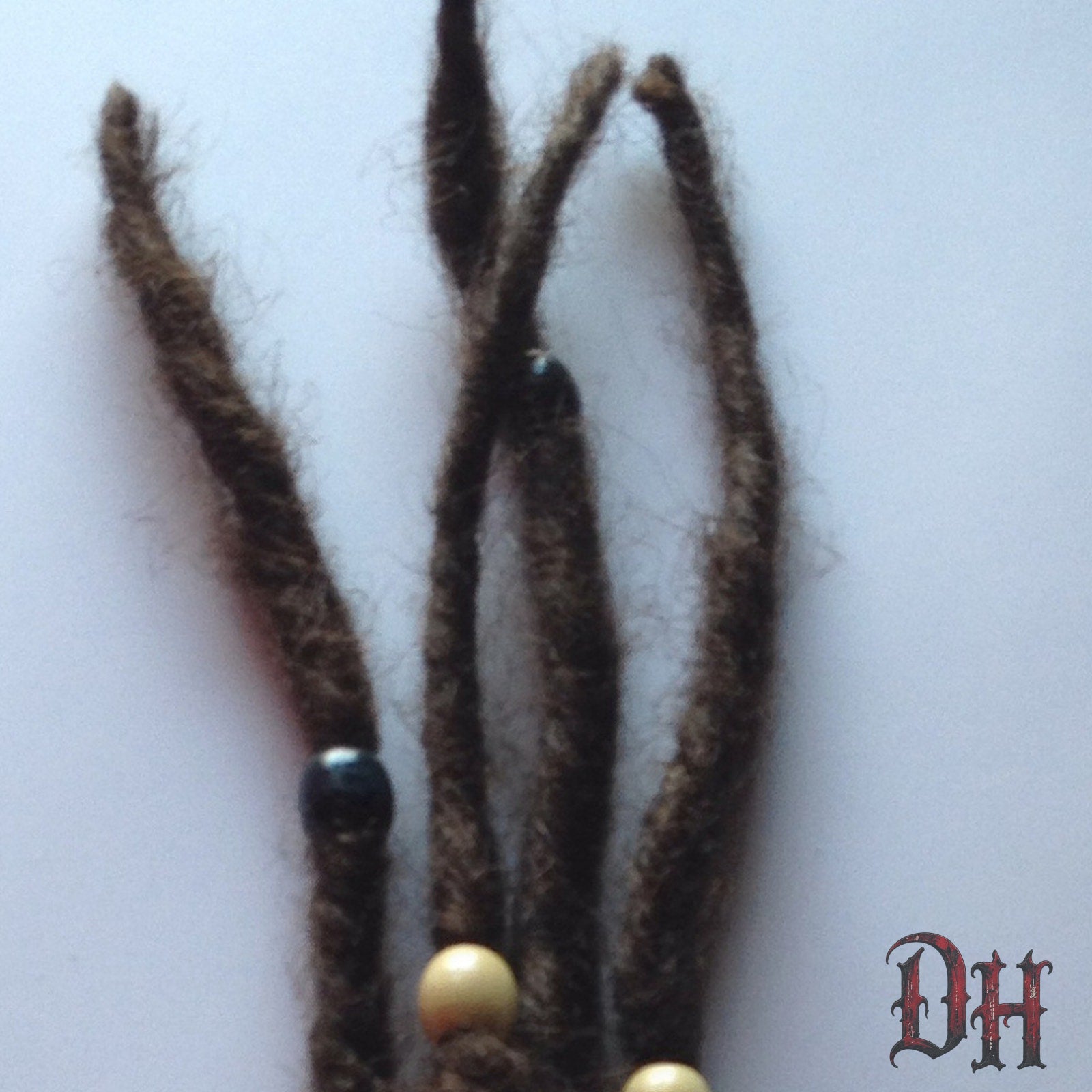 4 SE Single Ended Brown Dreads Dreadlocks Beads Hair Extensions