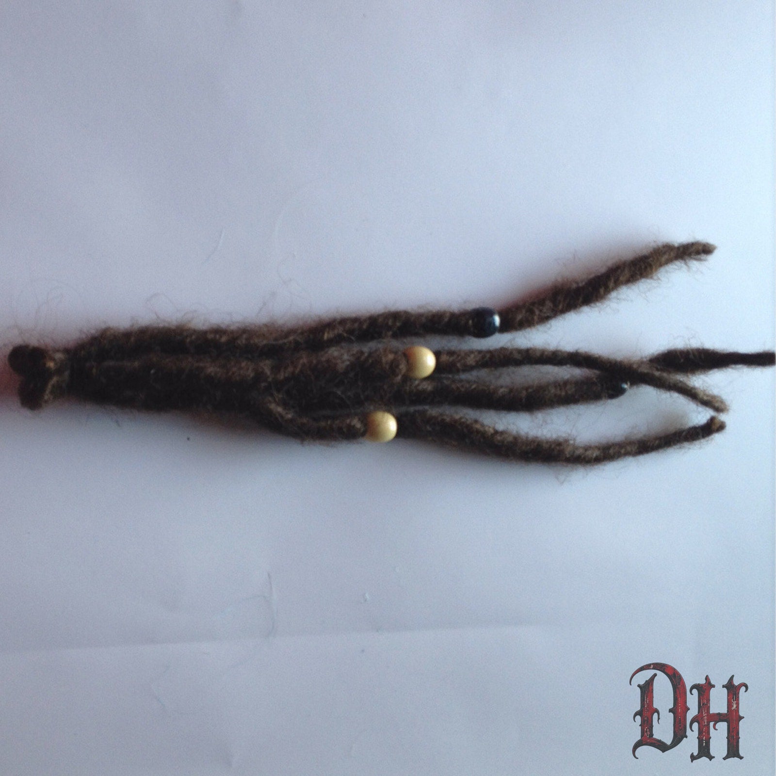 4 SE Single Ended Brown Dreads Dreadlocks Beads Hair Extensions