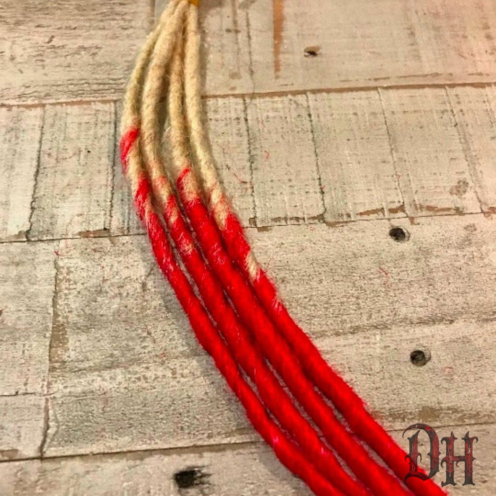 4 SE Single Ended Red Blonde Ombre Dreads Dreadlocks Hair Extensions