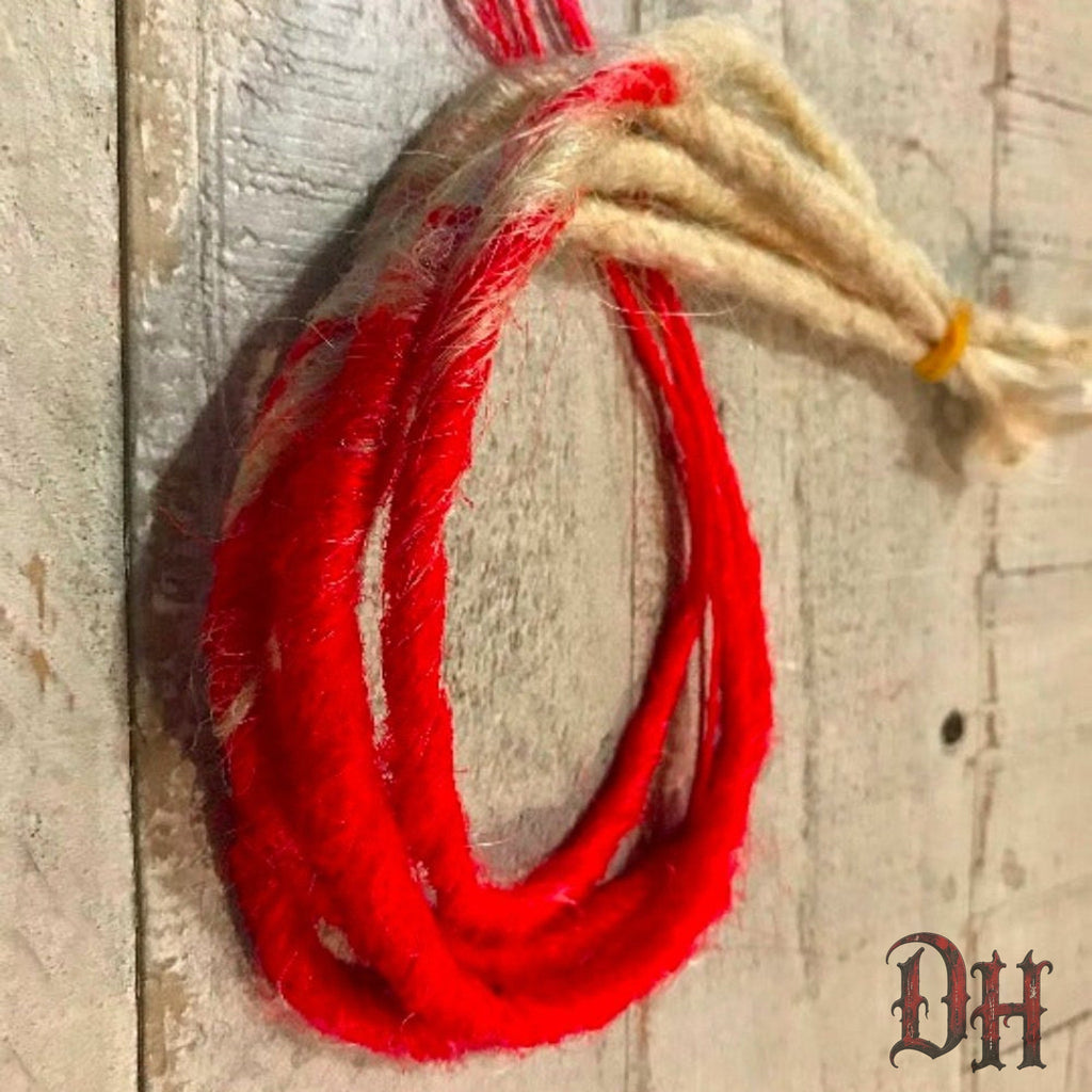 4 SE Single Ended Red Blonde Ombre Dreads Dreadlocks Hair Extensions