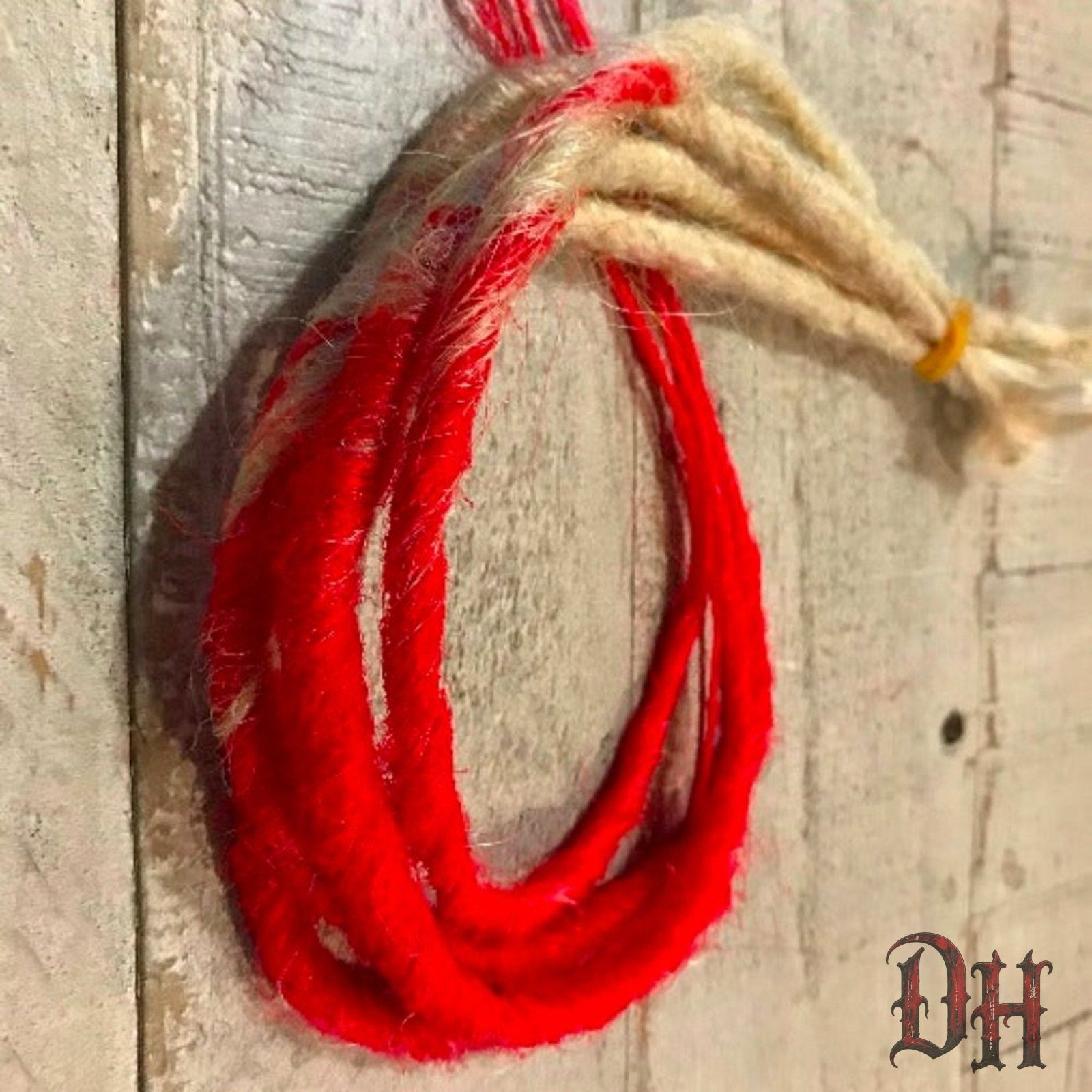 4 SE Single Ended Red Blonde Ombre Dreads Dreadlocks Hair Extensions