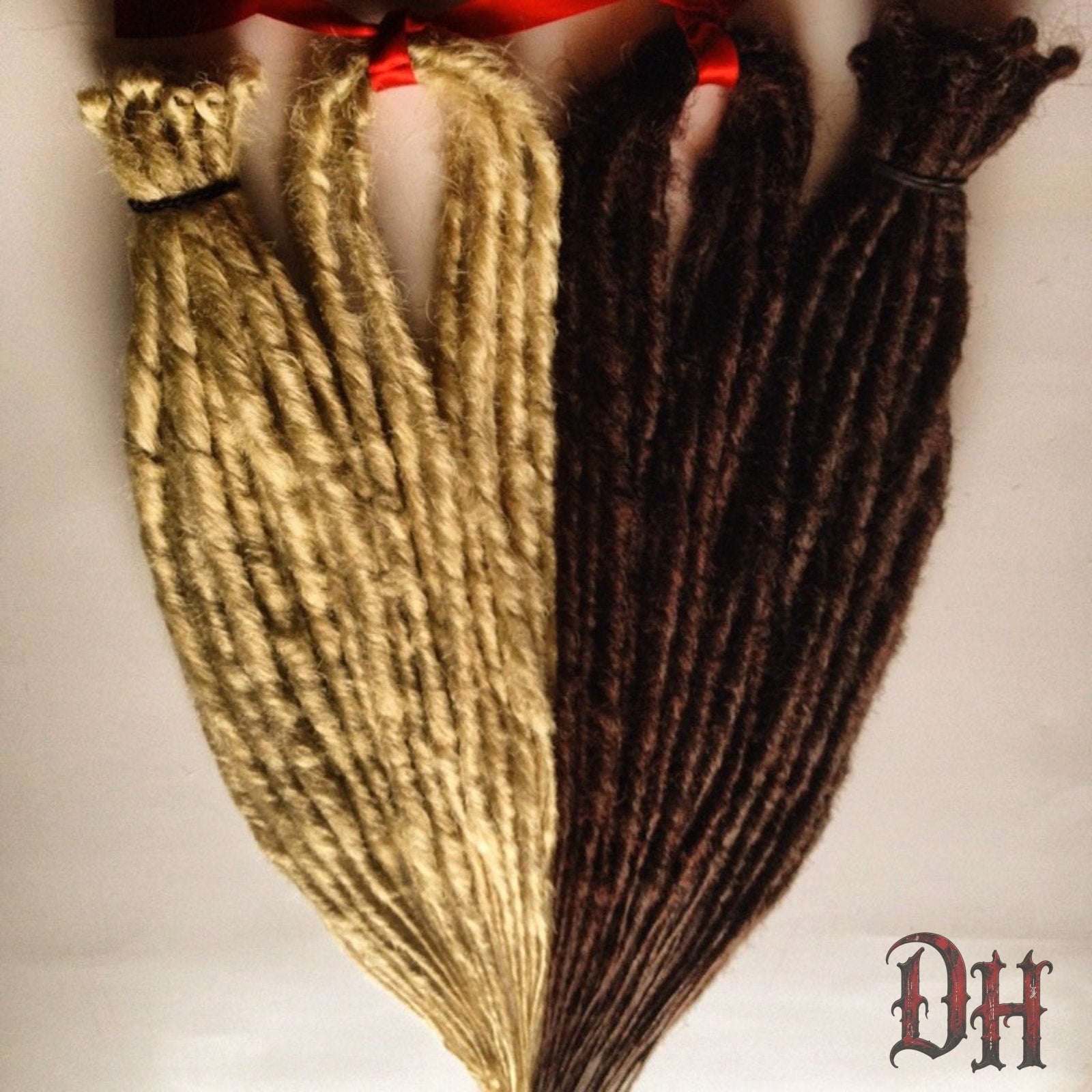 40 SE & 20 DE Dreads Dreadlocks Hair Extensions Brown Blonde