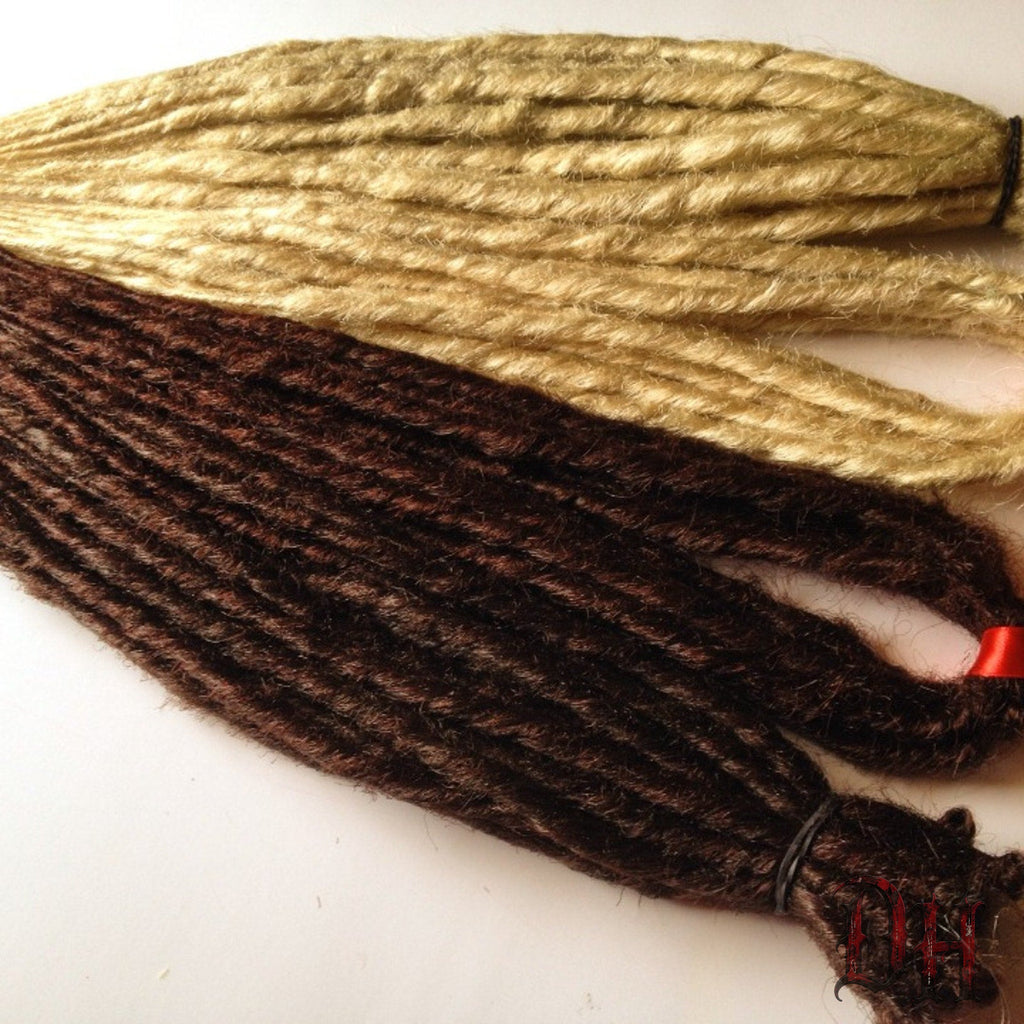 40 SE & 20 DE Dreads Dreadlocks Hair Extensions Brown Blonde