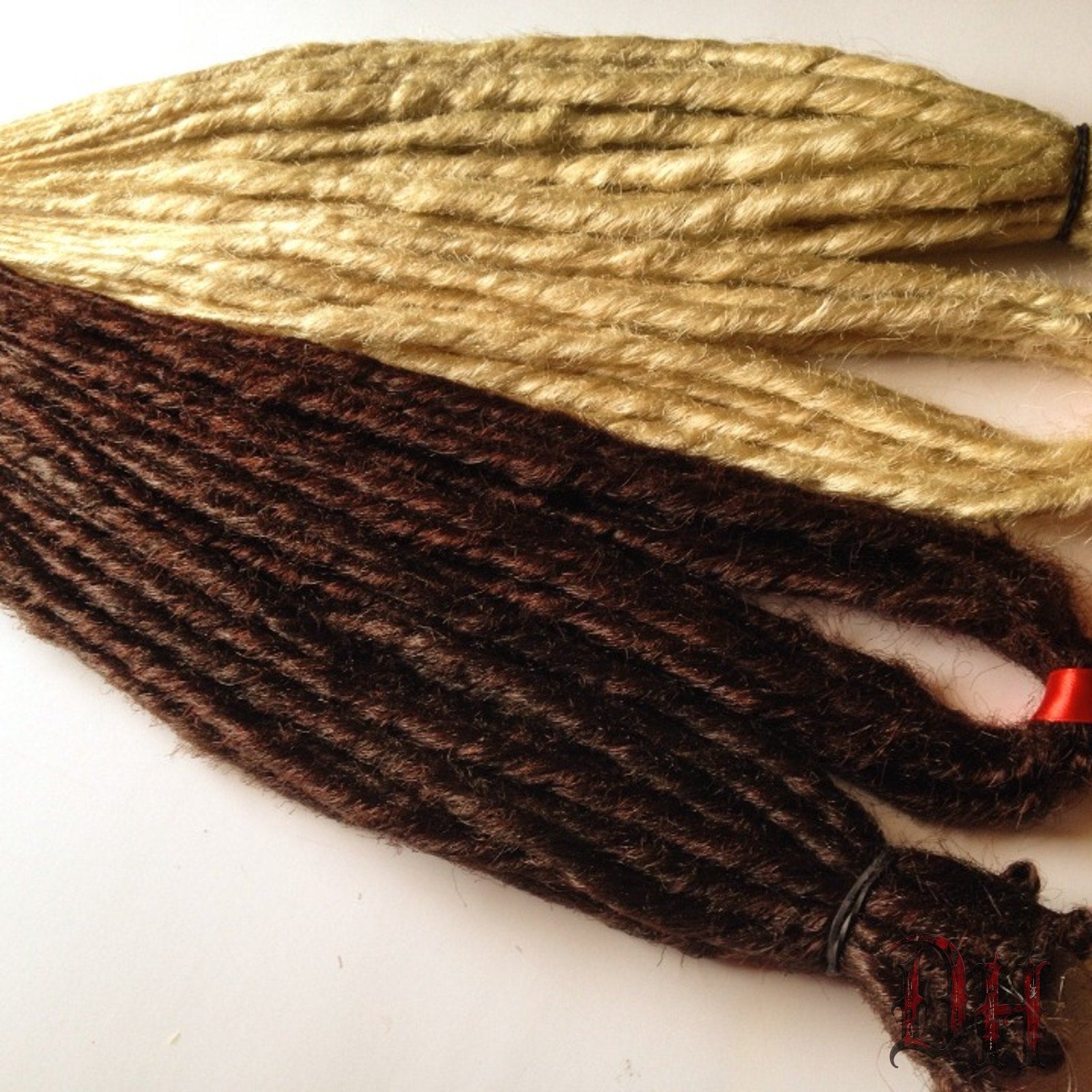 40 SE & 20 DE Dreads Dreadlocks Hair Extensions Brown Blonde