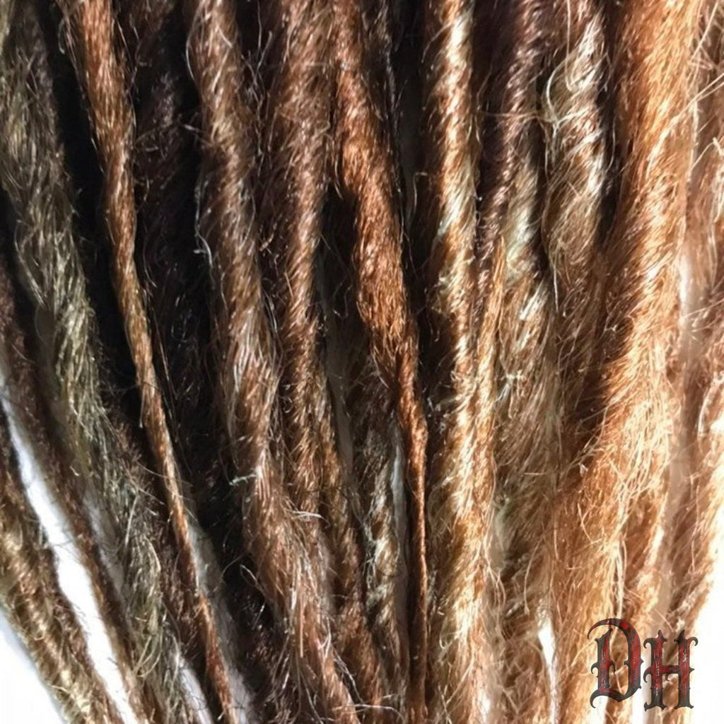 40 SE Single Ended Auburn Brown Dreads Dreadlocks Hair Extensions