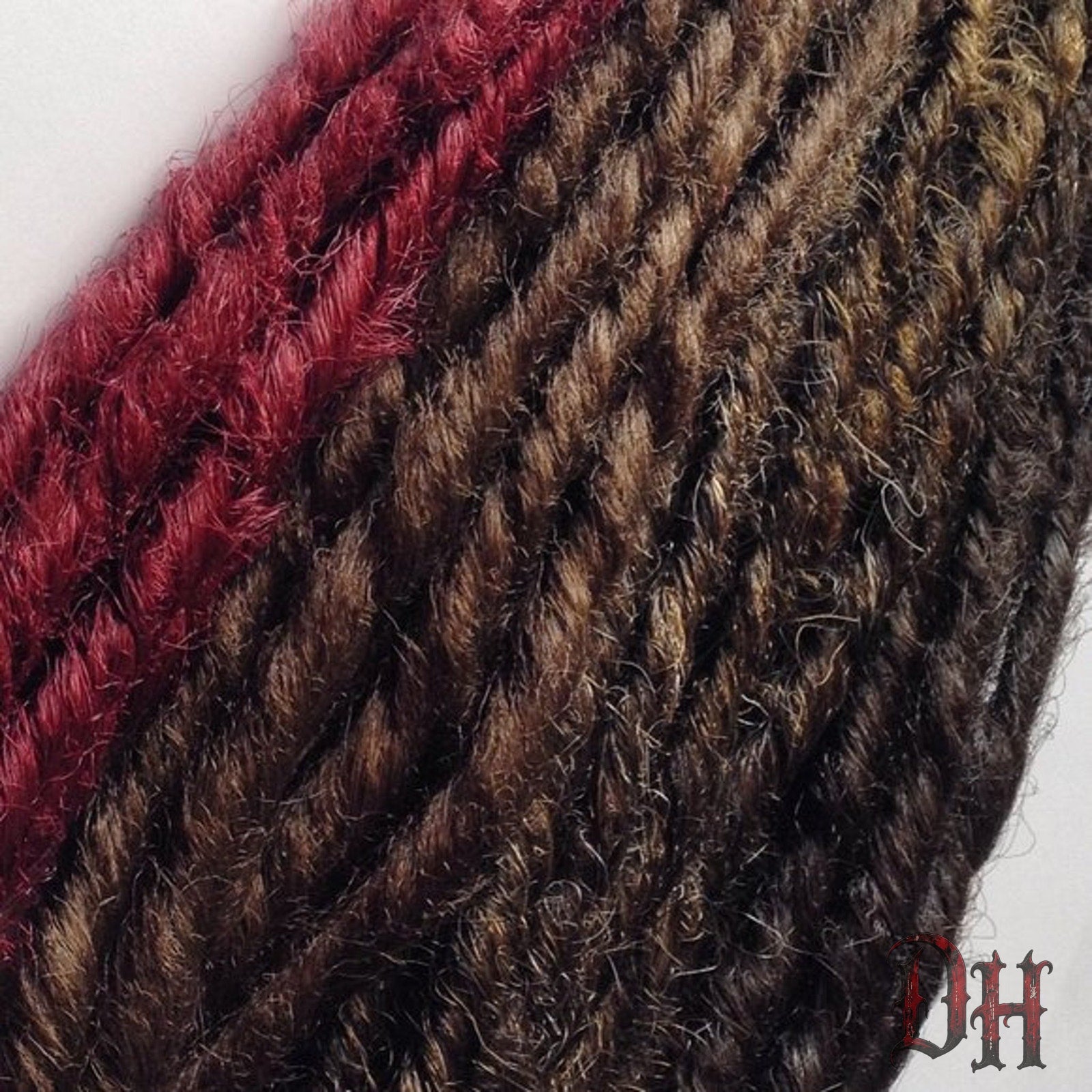 40 SE Single Ended Black Brown Burgundy Red Dreads Dreadlock Hair Extensions