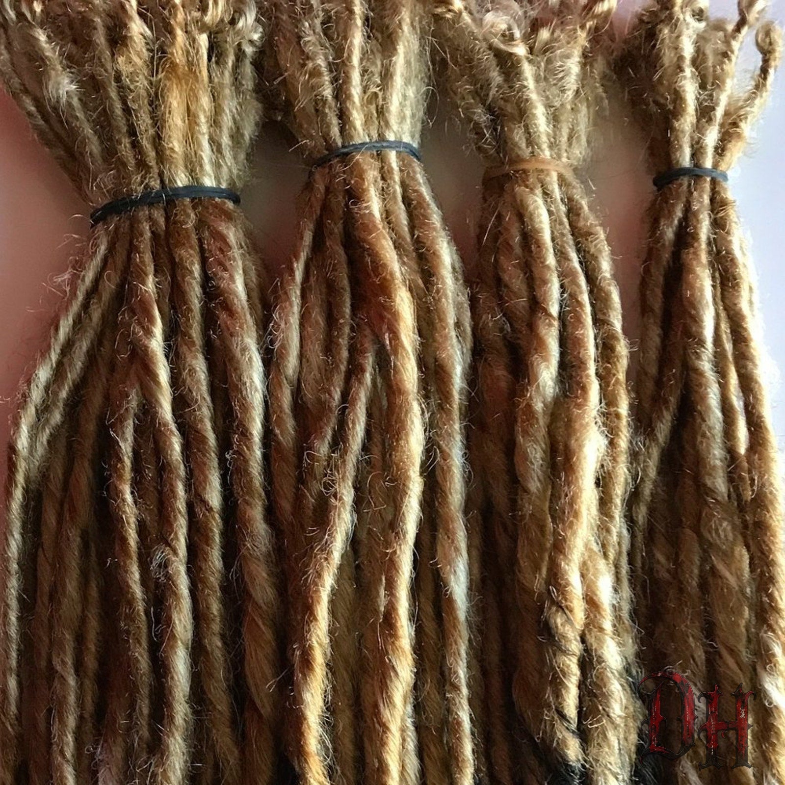 40 SE Single Ended Blonde Black White Ombre Dreads Dreadlocks Hair Extensions