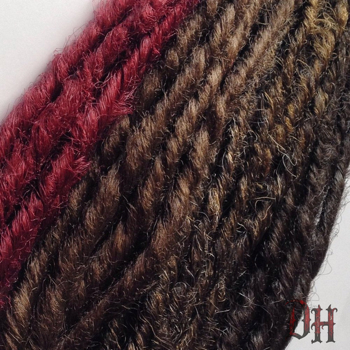 40 SE Single Ended Burgundy Black Brown Dreads Dreadlock Hair Extensions