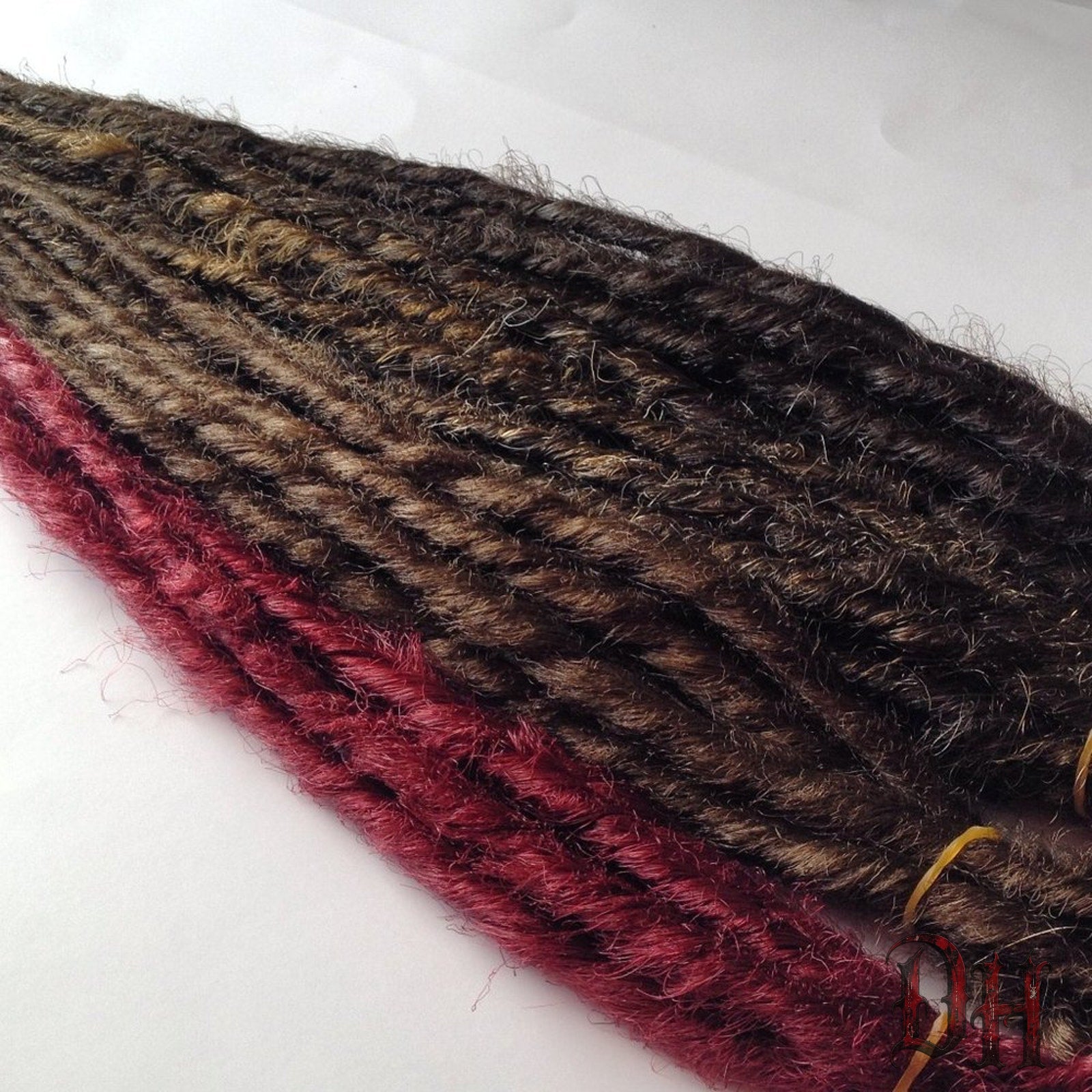 40 SE Single Ended Burgundy Black Brown Dreads Dreadlock Hair Extensions