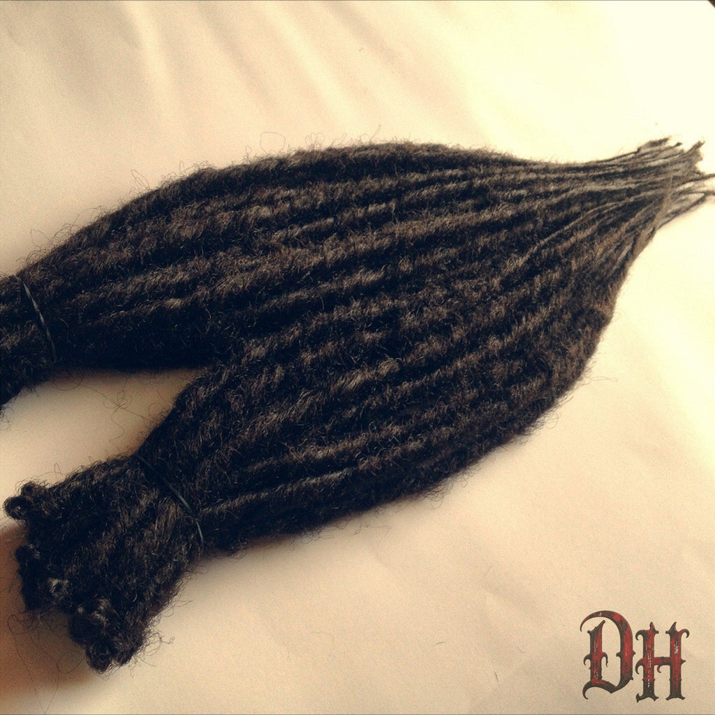 40 SE Single Ended Dark Brown Dreads Dreadlocks Hair Extensions