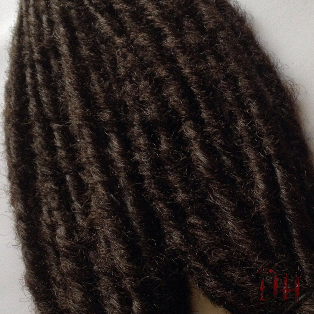 40 SE Single Ended Dark Brown Dreads Dreadlocks Hair Extensions