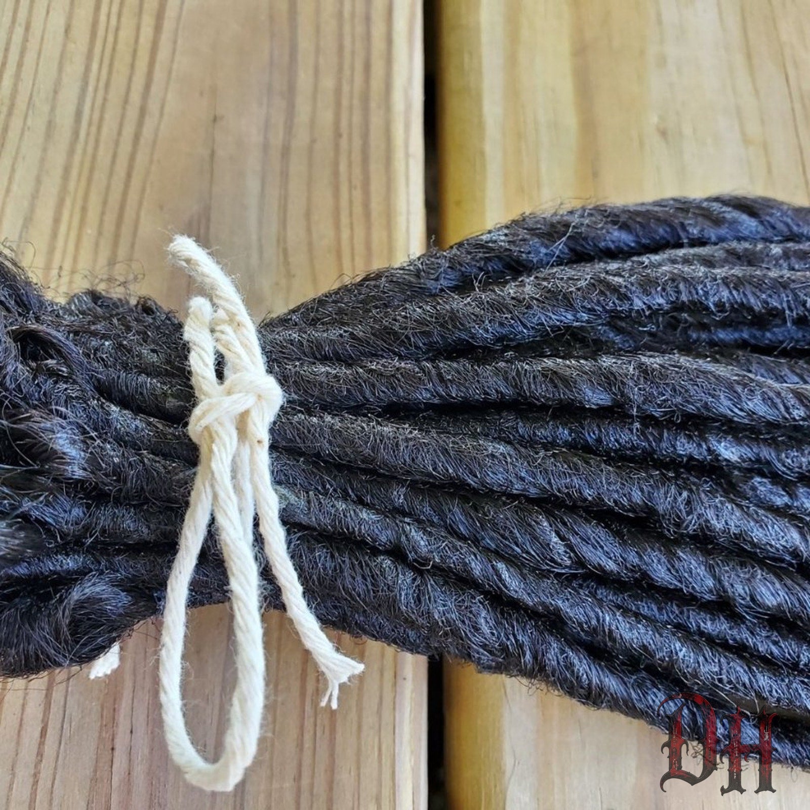 40 SE Single Ended Natural Off Black Dreads Dreadlocks Hair Extensions