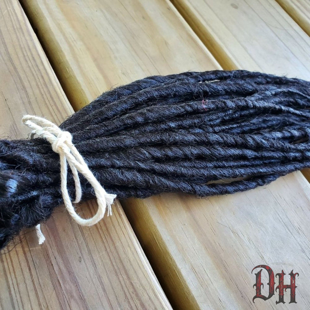 40 SE Single Ended Natural Off Black Dreads Dreadlocks Hair Extensions