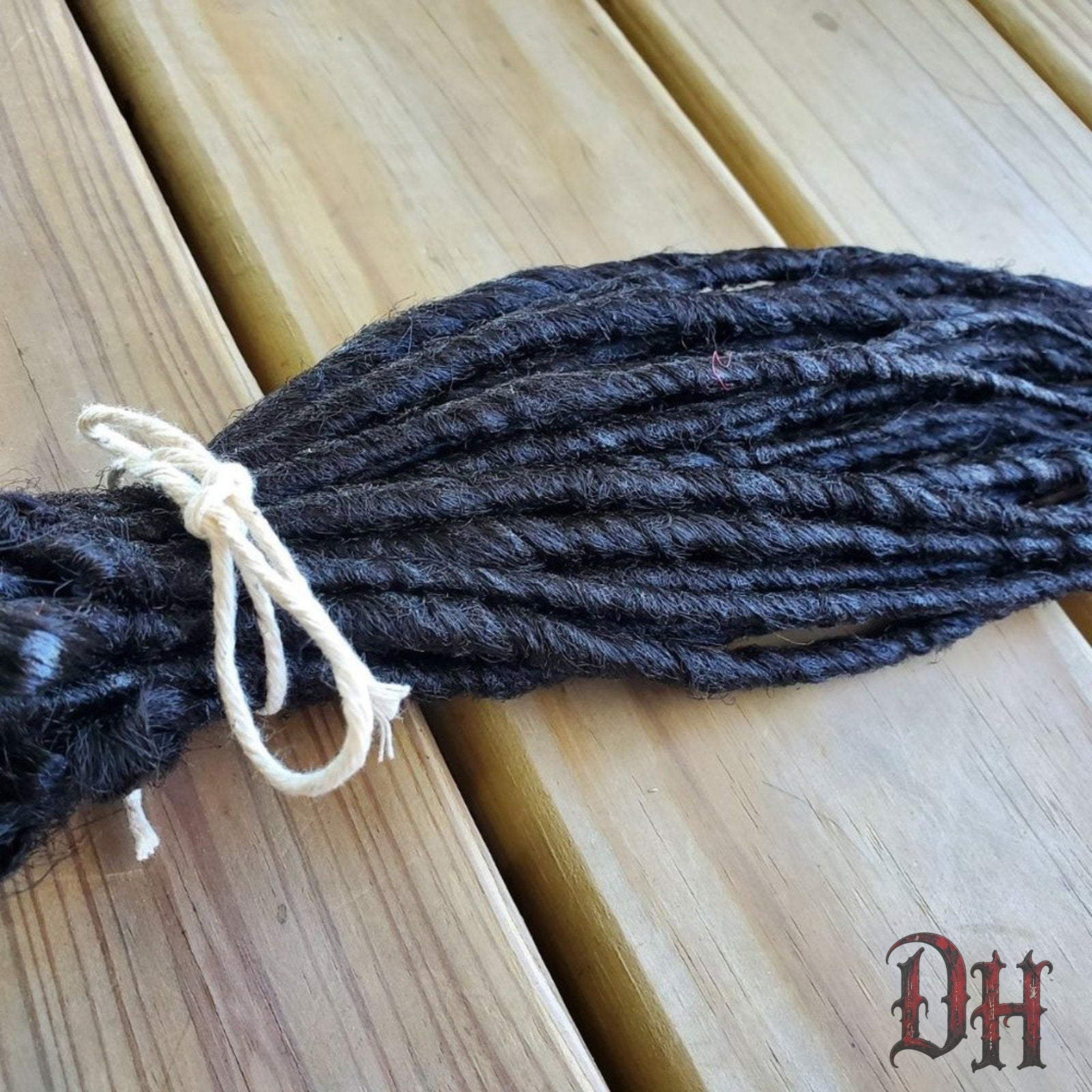 40 SE Single Ended Natural Off Black Dreads Dreadlocks Hair Extensions