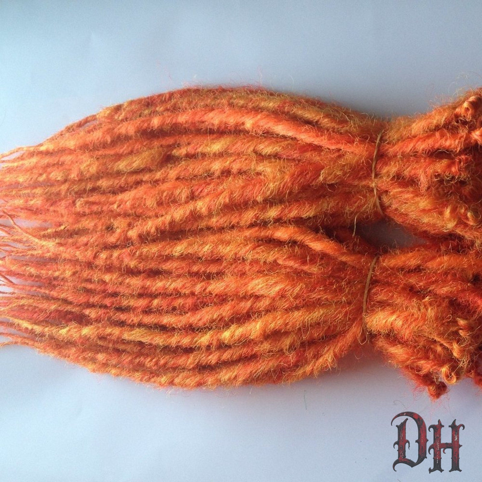 40 SE Single Ended Orange Dreads Dreadlocks Hair Extensions