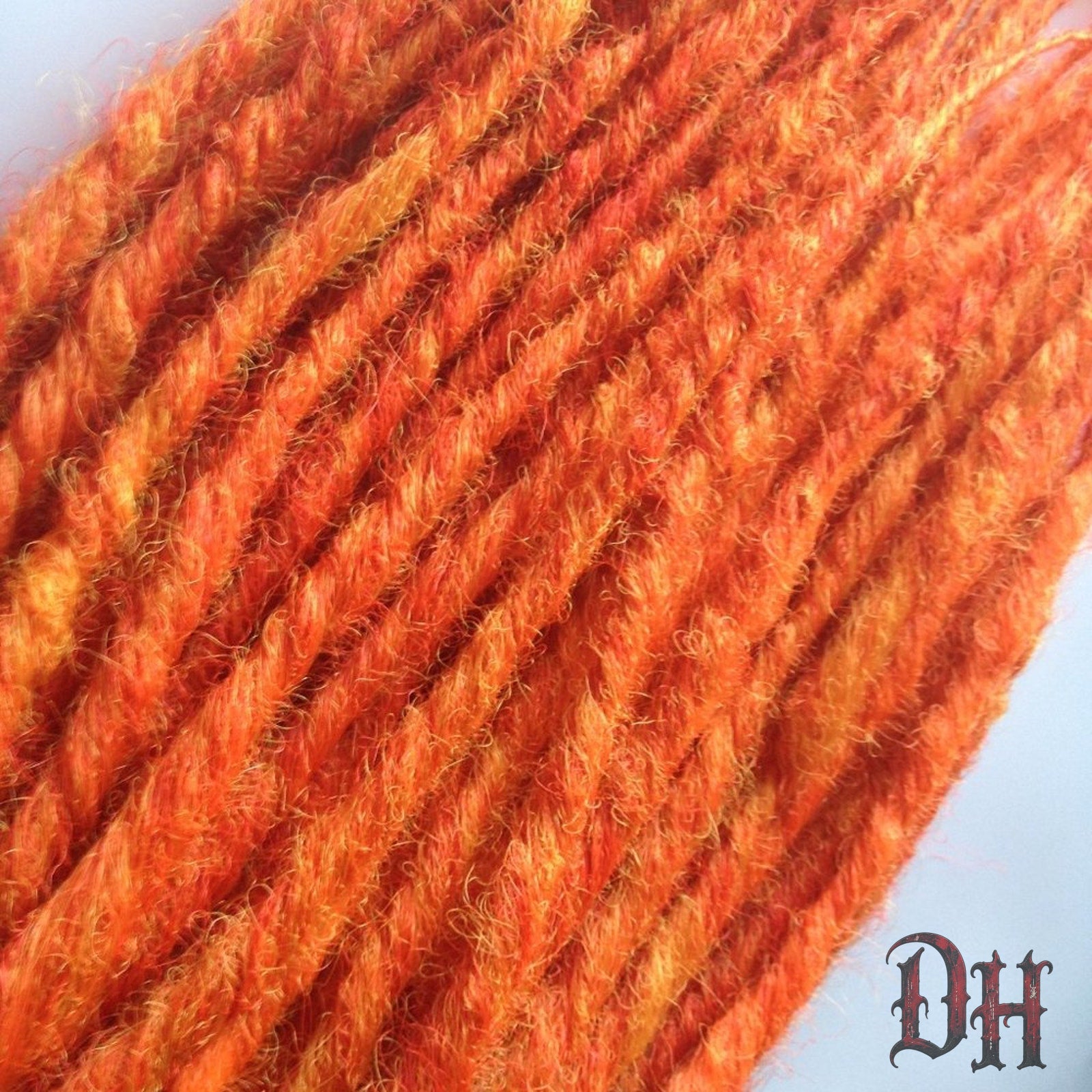 40 SE Single Ended Orange Dreads Dreadlocks Hair Extensions