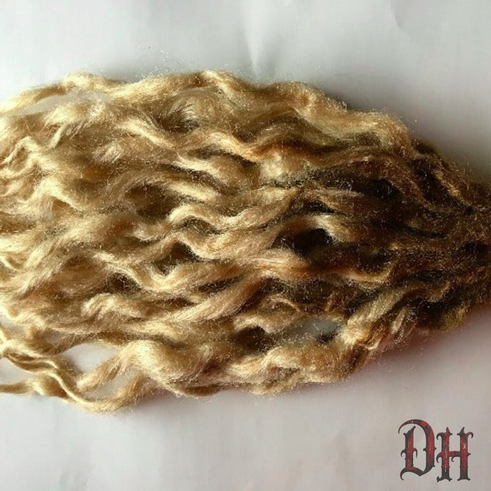 40 SE Single Ended Wavy Ombre Dark and Light Blonde Dreads Hair Extensions