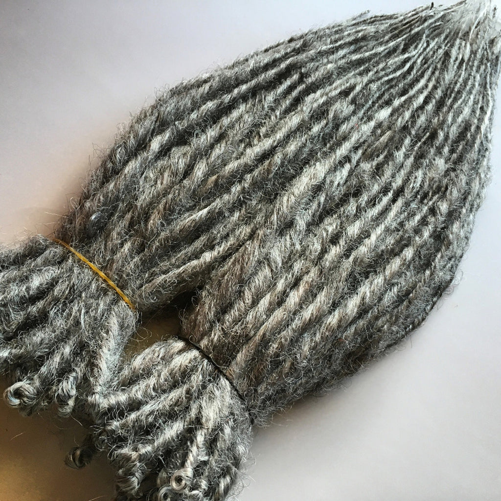 70 SE Single Ended Silver Grey Dreads Dreadlocks Hair Extensions