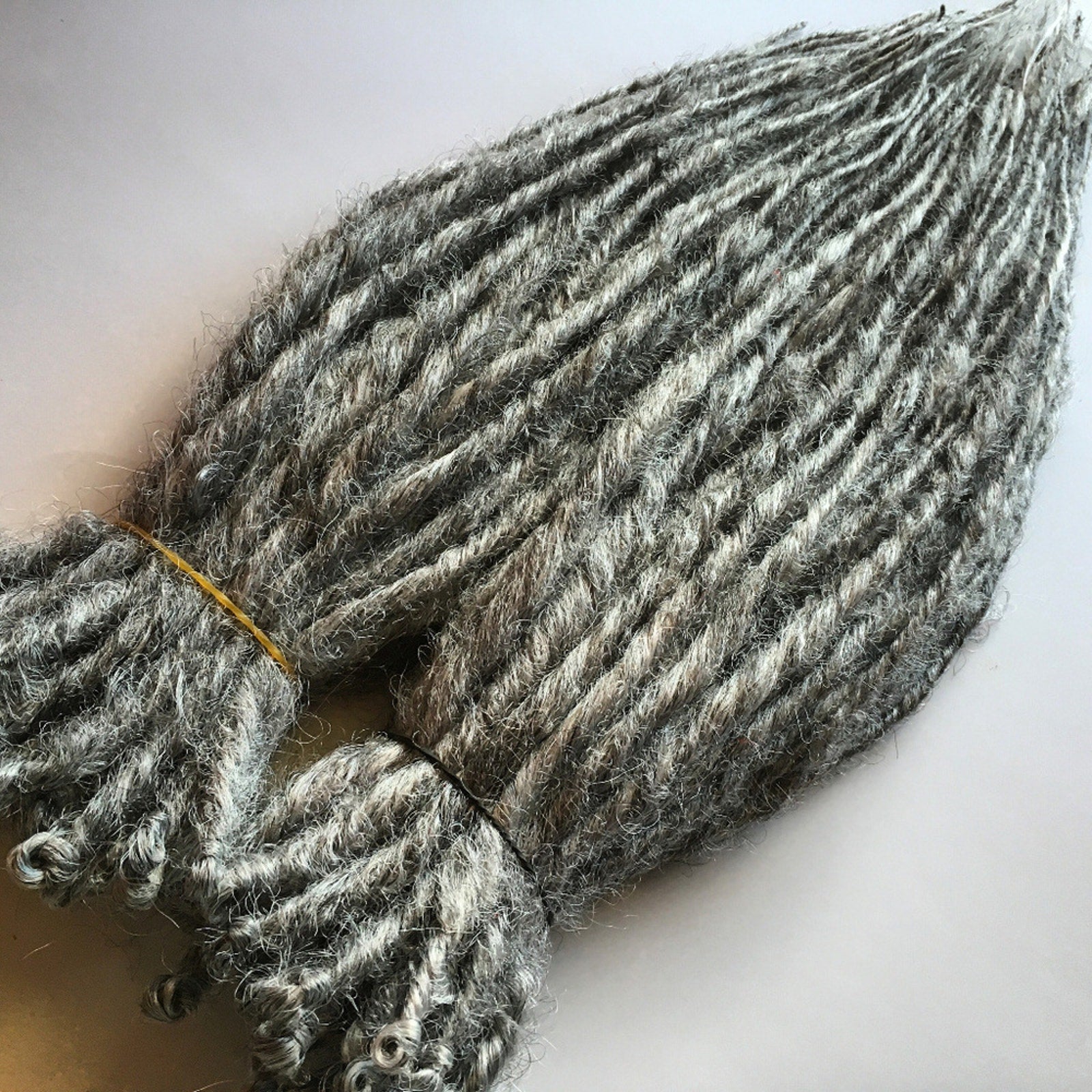 70 SE Single Ended Silver Grey Dreads Dreadlocks Hair Extensions