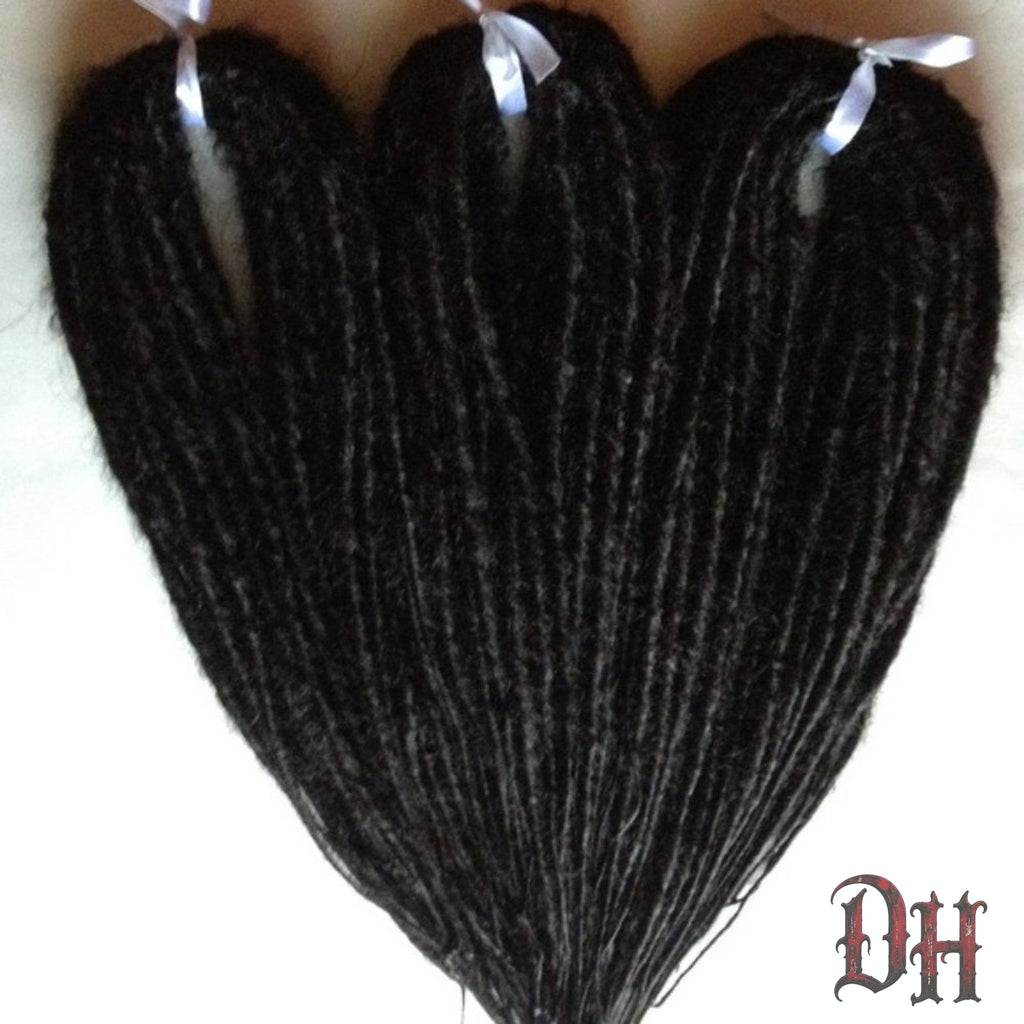 45 DE Double Ended Dreads Dreadlocks Hair Extensions Black