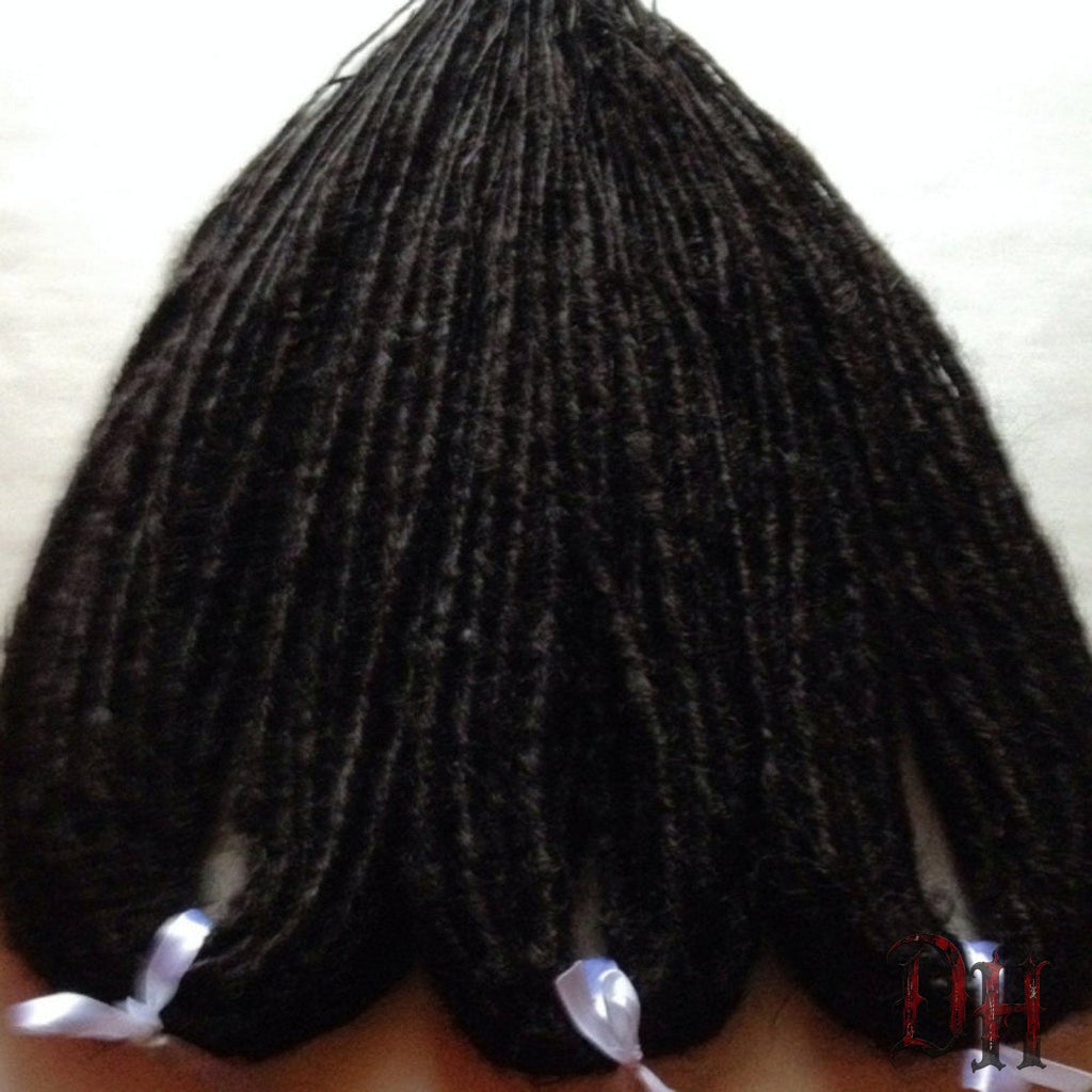 45 DE Double Ended Dreads Dreadlocks Hair Extensions Black