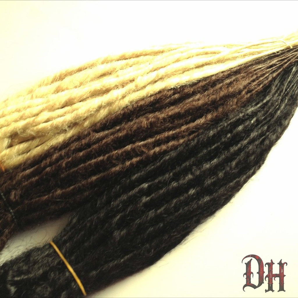 45 SE Single Ended Brown Blonde Black Dread Dreadlock Hair Extensions