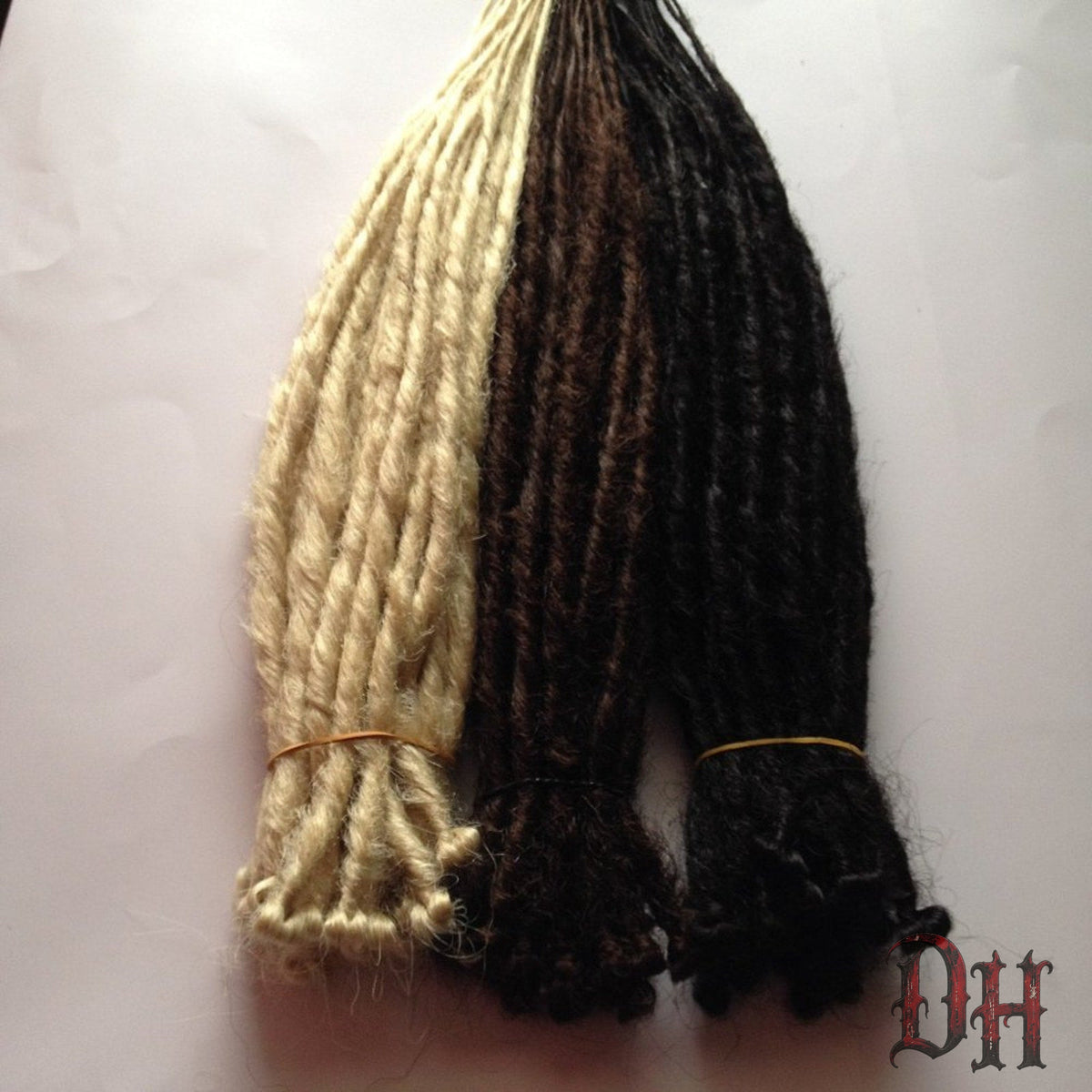 45 SE Single Ended Brown Blonde Black Dread Dreadlock Hair Extensions