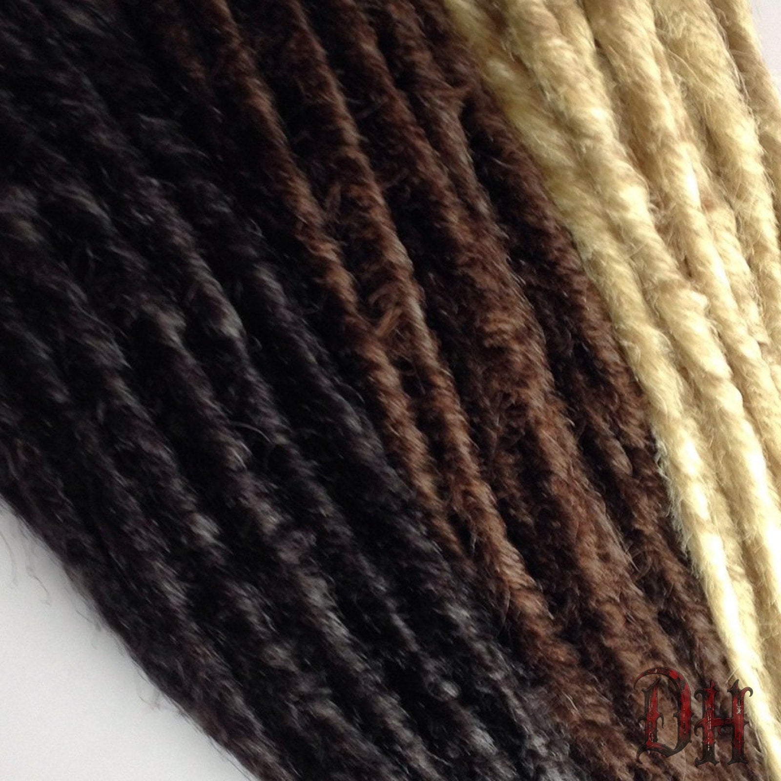 45 SE Single Ended Brown Blonde Black Dread Dreadlock Hair Extensions