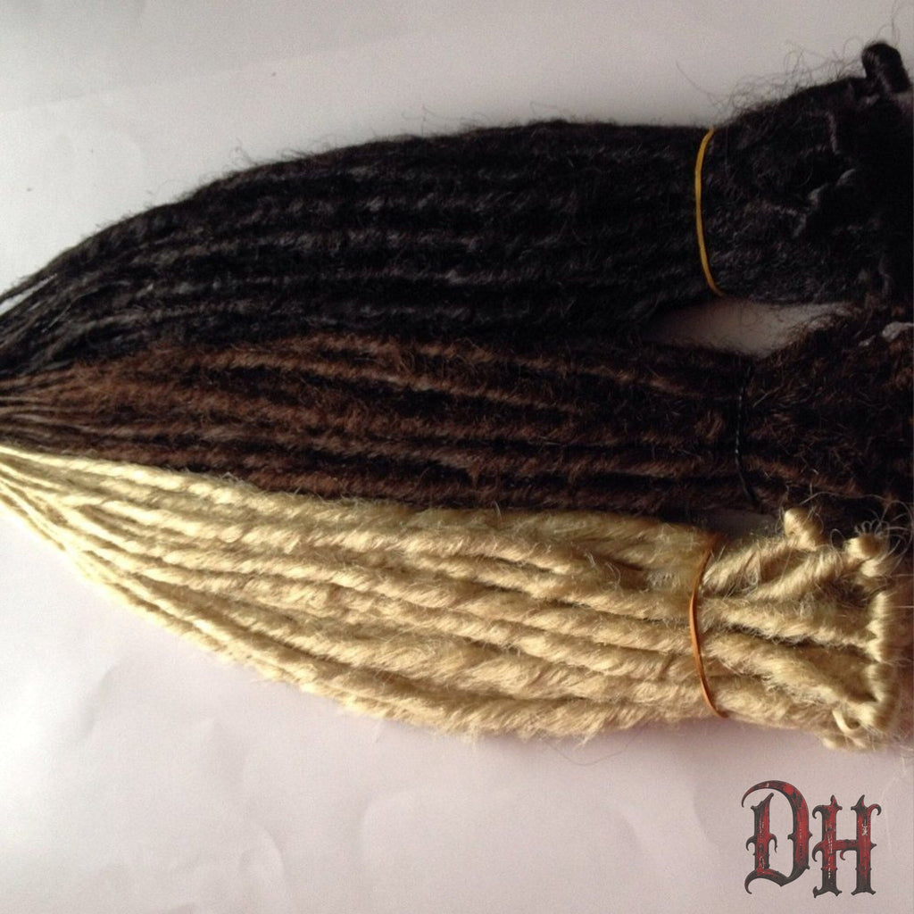 45 SE Single Ended Brown Blonde Black Dread Dreadlock Hair Extensions