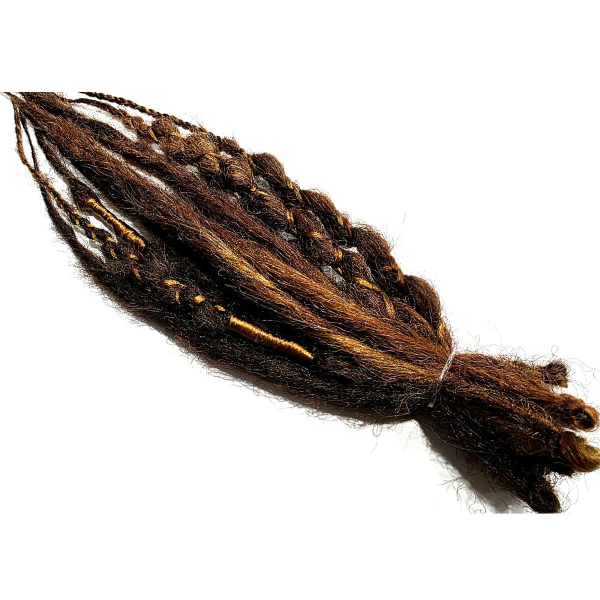 10 SE Single Ended Brown Natural Mix Synthetic Dreads Dreadlocks Hair Extensions