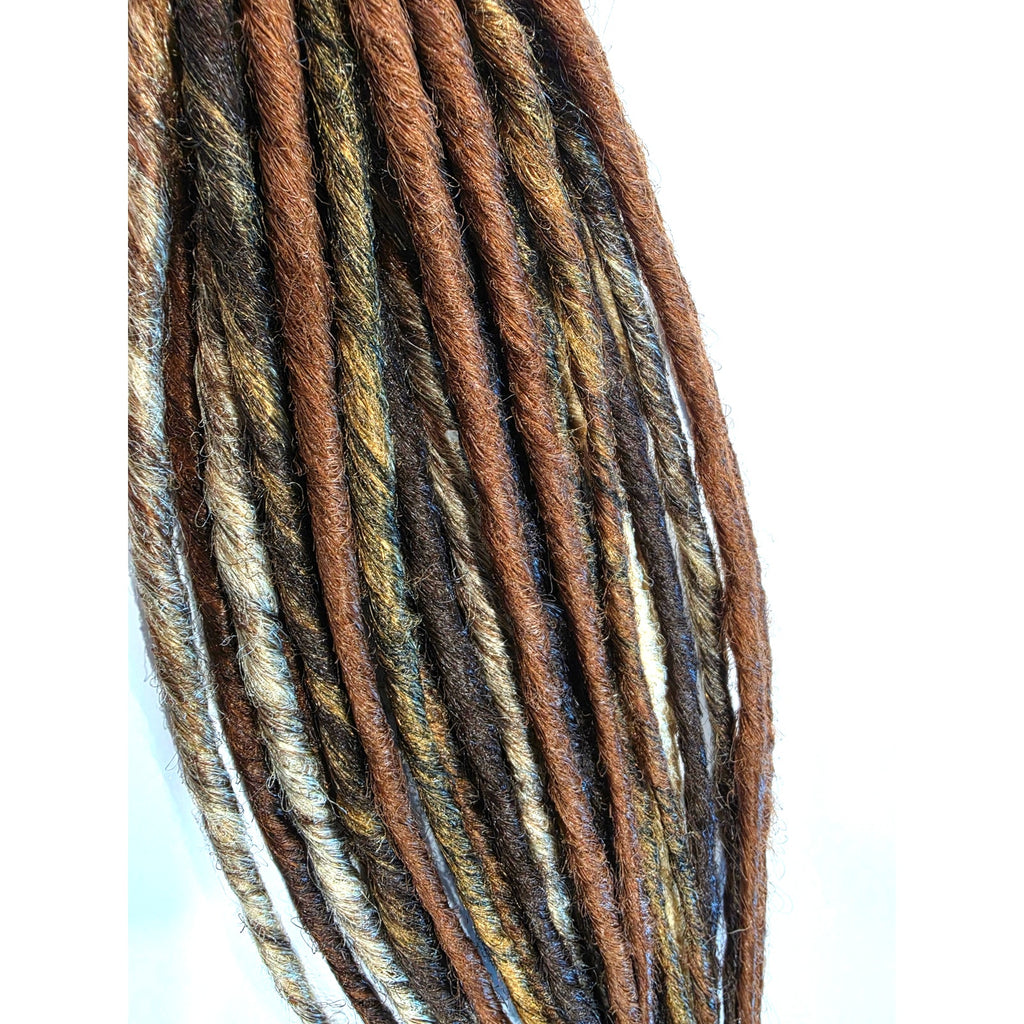 35 SE Single Ended Mix Dreads Dreadlocks Hair Extensions Brown Blonde Auburn