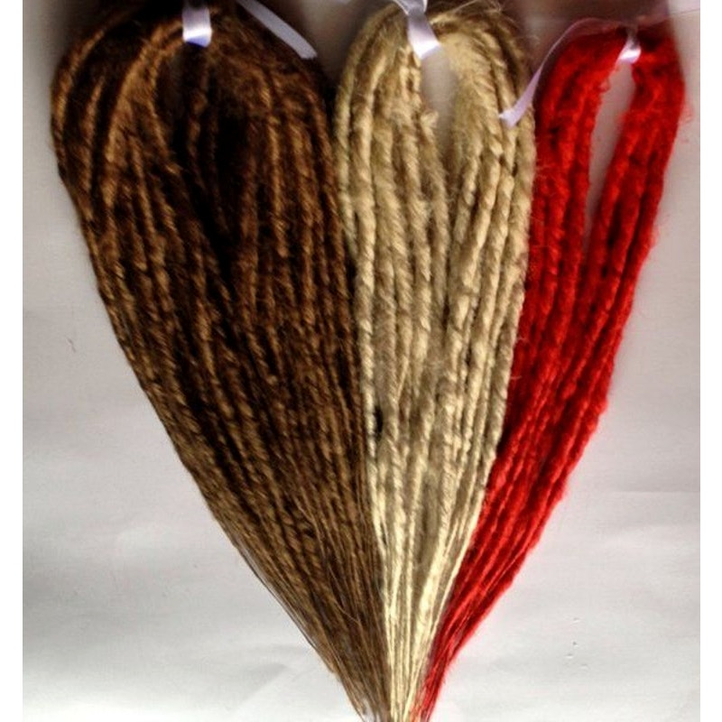 55 DE Double Ended Dreads Dreadlocks Hair Extensions Brown Blonde Red Synthetic