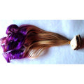 Honey Blonde Violet Purple Human Hair Extensions Clip or Tape 18 inches